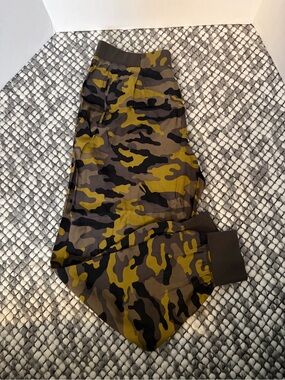 ATM green camouflage print silk jogger